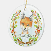 Gepersonaliseerd bos Fox Ornament voor Baby Boy (Links)