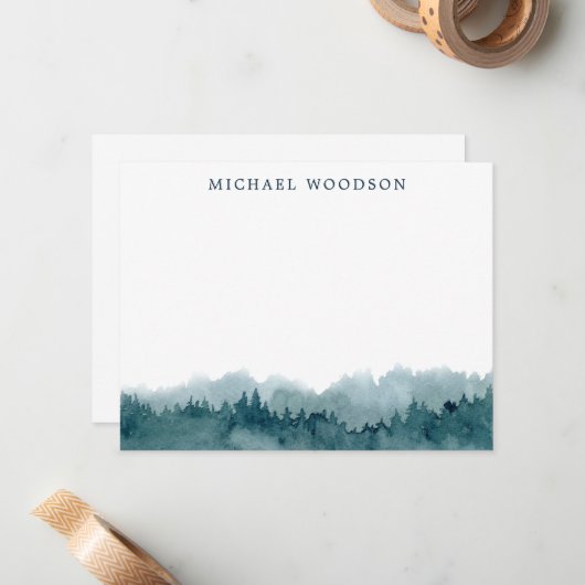 Gepersonaliseerd bos notitiekaartje (Voorkant / Achterkant in situ)