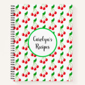 Gepersonaliseerd, bos rode kersen, patroon notitieboek (Voorkant)