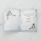 Gepersonaliseerd Boston Terrier Mam Waterverf Kers Feestdagen Kaart (Binnen)