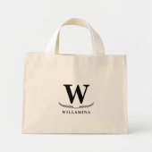 Gepersonaliseerd botanisch monogram Initiaal Mini Tote Bag (Voorkant)
