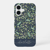 Gepersonaliseerd Botanisch Patroon van de Groene L iPhone 16 Hoesje (Achterkant)