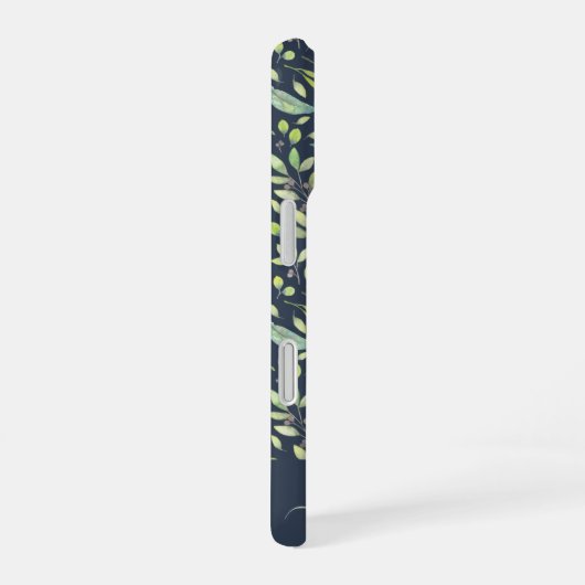 Gepersonaliseerd Botanisch Patroon van de Groene L iPhone 16 Hoesje (Rechterkant)