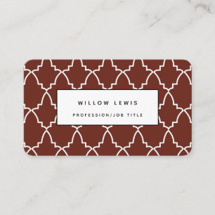 Gepersonaliseerd Bourgogne Marokkaans Lattice Mode Visitekaartje