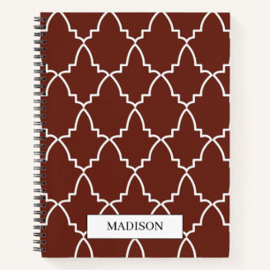 Gepersonaliseerd Bourgogne Marokkaans Lattice Patt Notitieboek