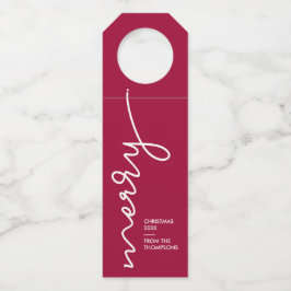 Gepersonaliseerd Bourgogne Red | Snel kerstscript Flessenhanger