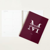 Gepersonaliseerd Bourgondië Monogram Initiaal Mini Planner (Display)