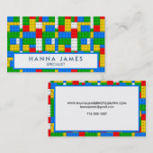 Gepersonaliseerd bouwstenen patroon visitekaartje (Voorkant / Achterkant)