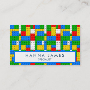 Gepersonaliseerd bouwstenen patroon visitekaartje