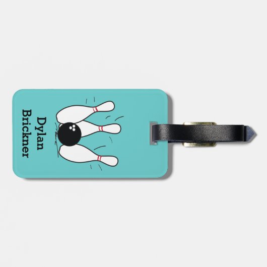 Gepersonaliseerd Bowling Bag-Label Bagagelabel (Achterkant horizontaal)