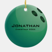 Gepersonaliseerd Bowling Ball-Ornament Keramisch Ornament (Achterkant)