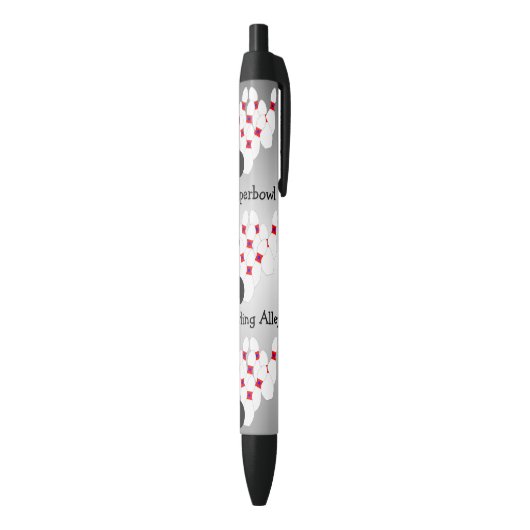 Gepersonaliseerd Bowling-design Zwarte Inkt Pen (Achterkant (Verticaal))
