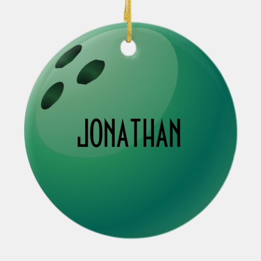 Gepersonaliseerd Bowling-Ornament Keramisch Ornament (Achterkant)