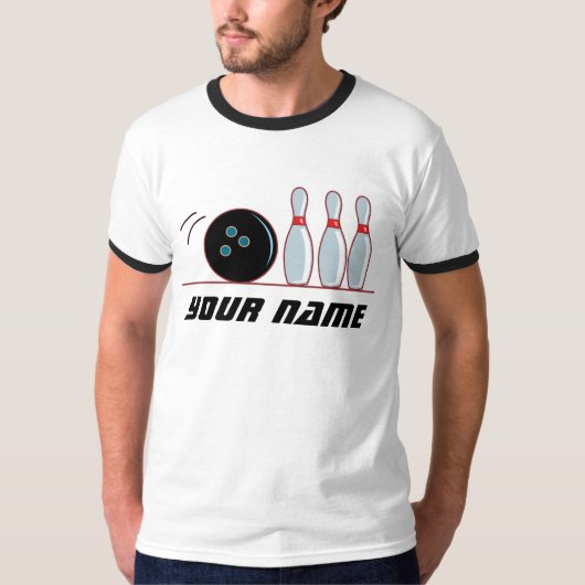 Gepersonaliseerd Bowling T Shirt (Voorkant)