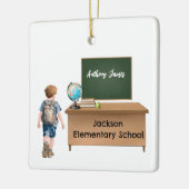 Gepersonaliseerd Boys School kerstversiering Keramisch Ornament (Links)
