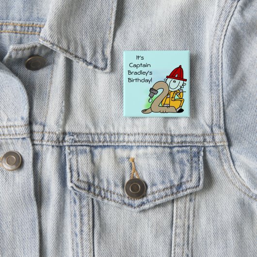 Gepersonaliseerd Brandweerman 2e Verjaardag Button (In situ)