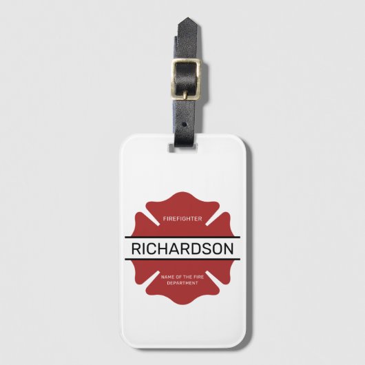 Gepersonaliseerd brandweerman rood Logo symbool Bagagelabel (Voorkant (verticaal))