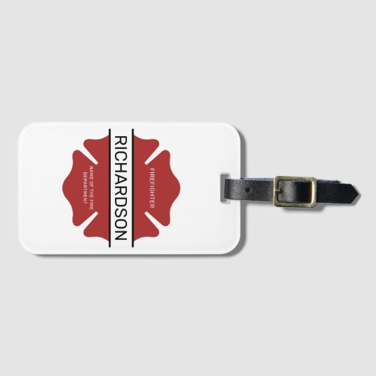 Gepersonaliseerd brandweerman rood Logo symbool Bagagelabel (Voorkant (horizontaal))