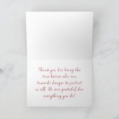 Gepersonaliseerd brandweerman rood Logo symbool Bedankkaart (Binnen)