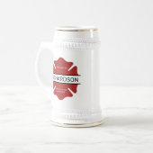 Gepersonaliseerd brandweerman rood Logo symbool Bierpul (Voorkant links)