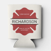 Gepersonaliseerd brandweerman rood Logo symbool Blikjeskoeler (Achterkant)