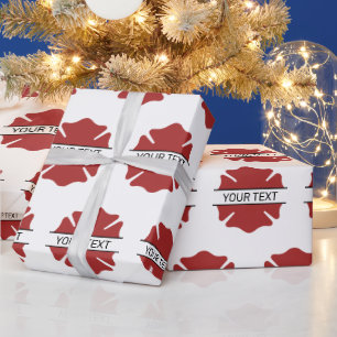 Gepersonaliseerd brandweerman rood Logo symbool Cadeaupapier