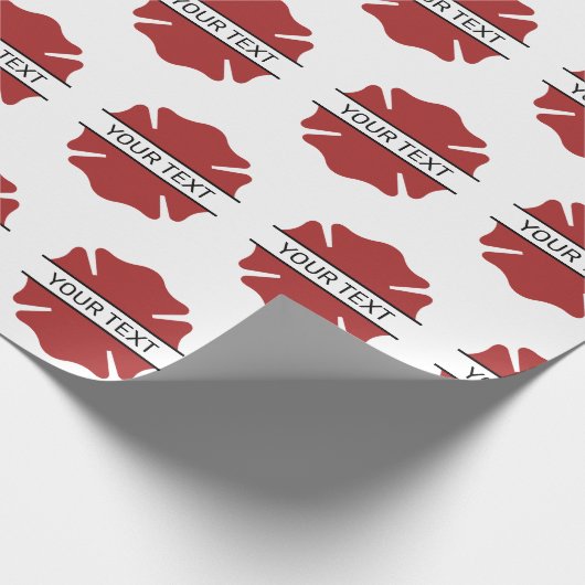 Gepersonaliseerd brandweerman rood Logo symbool Cadeaupapier (Hoek)