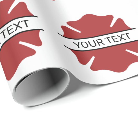 Gepersonaliseerd brandweerman rood Logo symbool Cadeaupapier (Rol Hoek)