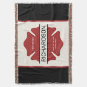 Gepersonaliseerd brandweerman rood Logo symbool Deken (Voorkant Verticaal)