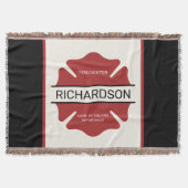 Gepersonaliseerd brandweerman rood Logo symbool Deken (Voorkant)