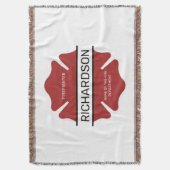 Gepersonaliseerd brandweerman rood Logo symbool Deken (Voorkant Verticaal)