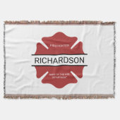 Gepersonaliseerd brandweerman rood Logo symbool Deken (Voorkant)