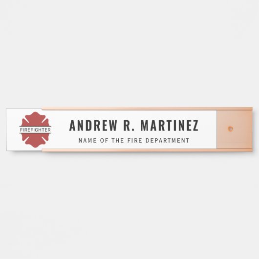 Gepersonaliseerd brandweerman rood Logo symbool Deurbordje (Voorkant)