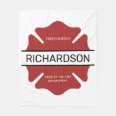 Gepersonaliseerd brandweerman rood Logo symbool Fleece Deken (Voorkant)