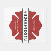 Gepersonaliseerd brandweerman rood Logo symbool Fleece Deken (Voorkant (Horizontaal))