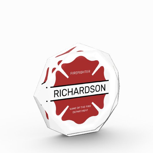 Gepersonaliseerd brandweerman rood Logo symbool Fotoblokken (Links)