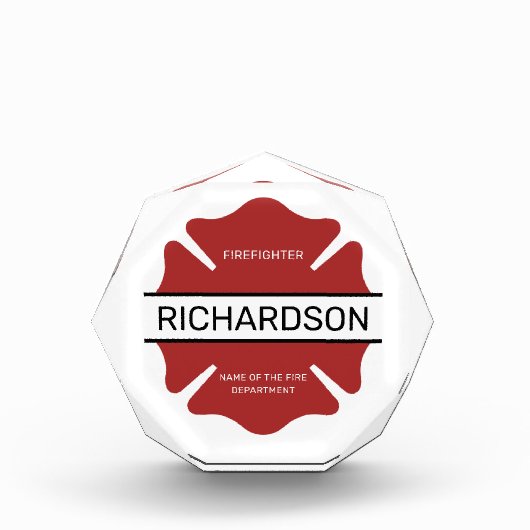 Gepersonaliseerd brandweerman rood Logo symbool Fotoblokken (Voorkant)