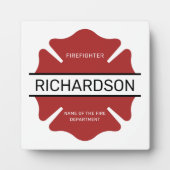 Gepersonaliseerd brandweerman rood Logo symbool Fotoplaat (Voorkant)