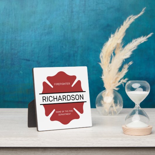 Gepersonaliseerd brandweerman rood Logo symbool Fotoplaat (Insitu)