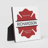 Gepersonaliseerd brandweerman rood Logo symbool Fotoplaat (Voorkant)