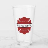 Gepersonaliseerd brandweerman rood Logo symbool Glas (Voorkant)