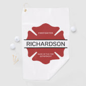 Gepersonaliseerd brandweerman rood Logo symbool Golfhanddoek (Insitu)