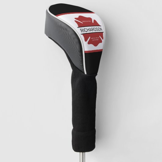 Gepersonaliseerd brandweerman rood Logo symbool Golfheadcover (Schuin)