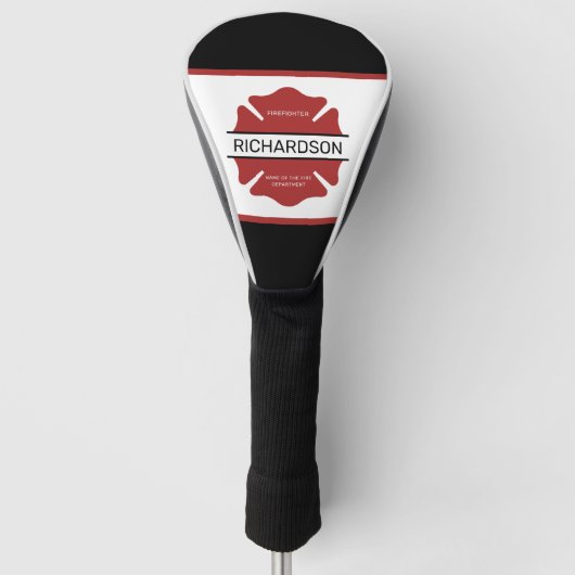 Gepersonaliseerd brandweerman rood Logo symbool Golfheadcover (Voorkant)