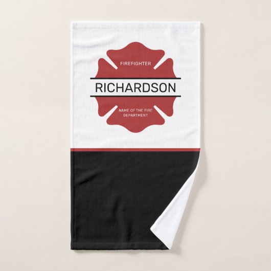 Gepersonaliseerd brandweerman rood Logo symbool Handdoek (Handdoek)