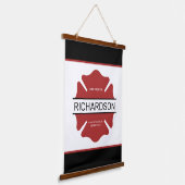 Gepersonaliseerd brandweerman rood Logo symbool Hangend Wandkleed (Gebogen)