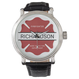 Gepersonaliseerd brandweerman rood Logo symbool Horloge