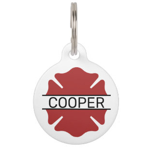 Gepersonaliseerd brandweerman rood Logo symbool Huisdierpenning