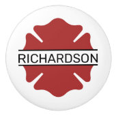 Gepersonaliseerd brandweerman rood Logo symbool Keramische Knop (Voorkant)