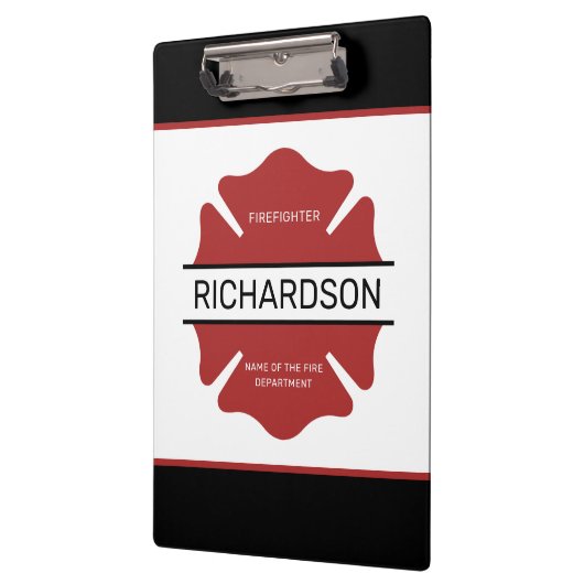 Gepersonaliseerd brandweerman rood Logo symbool Klembord (Links)